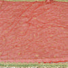 Sanskriti Vintage Red Sarees Net Mesh Hand Beaded Premium Sari Craft Sustainable Fabric