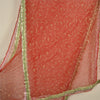 Sanskriti Vintage Red Sarees Net Mesh Hand Beaded Premium Sari Craft Sustainable Fabric