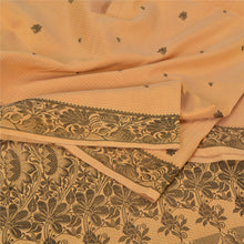 Load image into Gallery viewer, Sanskriti Vintage Beige Indian Sarees Pure Silk Woven Premium Sari Craft Fabric
