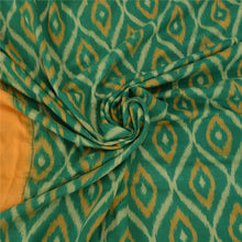 Load image into Gallery viewer, Sanskriti Vintage Yellow/Green Sarees Pure Cotton Woven Ikat Premium Sari Fabric
