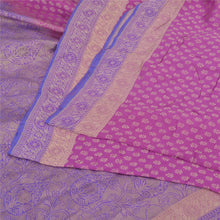 Load image into Gallery viewer, Sanskriti Vintage Purple/Pink Sarees Pure Silk Woven Zari Premium Sari Fabric
