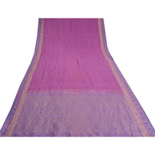 Load image into Gallery viewer, Sanskriti Vintage Purple/Pink Sarees Pure Silk Woven Zari Premium Sari Fabric
