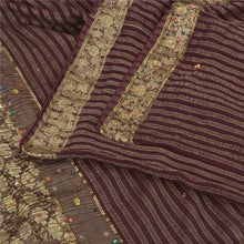 Load image into Gallery viewer, Sanskriti Vintage Purple Sarees Pure Georgette Silk Hand Beaded Zari Sari Fabric
