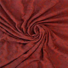 Load image into Gallery viewer, Sanskriti Vintage Dark Red Sarees Pure Crepe Silk Hand Beaded Kantha Sari Fabric
