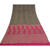 Sanskriti Vintage Black/Pink Sarees Pure Silk Handmade Mukeish Work Sari Sustainable Fabric