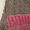 Sanskriti Vintage Black/Pink Sarees Pure Silk Handmade Mukeish Work Sari Sustainable Fabric