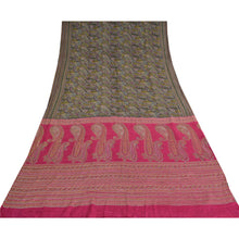 Load image into Gallery viewer, Sanskriti Vintage Black/Pink Sarees Pure Silk Handmade Mukeish Work Sari Fabric
