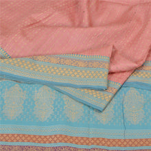 Load image into Gallery viewer, Sanskriti Vintage Sky Blue/Pink Sarees Pure Silk Woven Premium Sari Fabric
