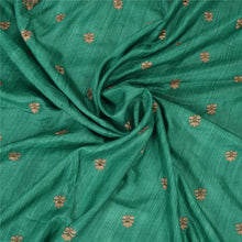 Load image into Gallery viewer, Sanskriti Vintage Green Sarees Pure Silk Embroidered Premium Sari Craft Fabric
