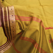 Load image into Gallery viewer, Sanskriti Vintage Green Sarees Pure Silk Woven Zari Sari Craft 5 Yard Fabric
