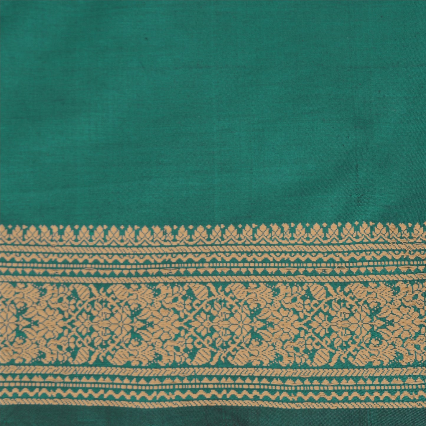 Sanskriti Vintage Green/Beige Sarees Blend Cotton Woven Premium Sari Sustainable Fabric