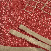 Load image into Gallery viewer, Sanskriti Vintage Dark Red Sarees Pure Silk Bandhani Woven Premium Sari Fabric

