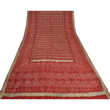 Load image into Gallery viewer, Sanskriti Vintage Dark Red Sarees Pure Silk Bandhani Woven Premium Sari Fabric
