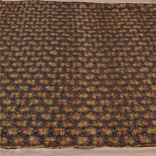 Load image into Gallery viewer, Sanskriti Vintage Black Sarees Chiffon Embroidered Bagh Phulkari Sari Fabric
