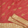 Sanskriti Vintage Red Sarees Pure Silk Hand Beaded Premium Sari Craft Sustainable Fabric