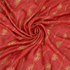 Sanskriti Vintage Red Sarees Pure Silk Hand Beaded Premium Sari Craft Sustainable Fabric