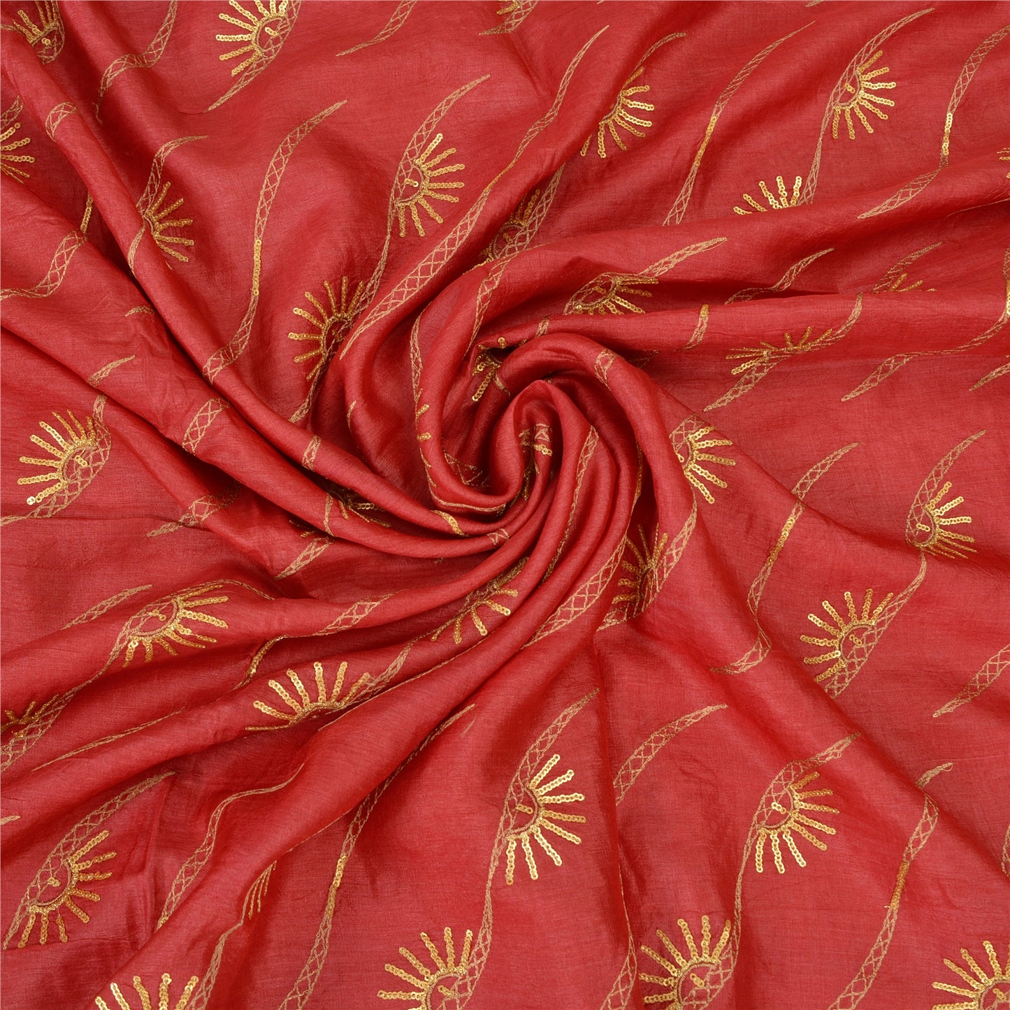 Sanskriti Vintage Red Sarees Pure Silk Hand Beaded Premium Sari Craft Sustainable Fabric