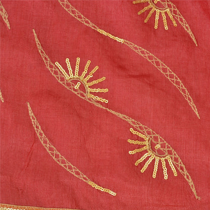 Sanskriti Vintage Red Sarees Pure Silk Hand Beaded Premium Sari Craft Sustainable Fabric