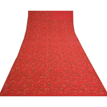 Load image into Gallery viewer, Sanskriti Vintage Red Bollywood Sarees Pure Georgette Silk Handmade Sari Fabric

