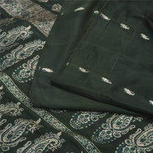 Load image into Gallery viewer, Sanskriti Vintage Greenish Black Sarees Pure Silk Woven Brocade Sari Fabric
