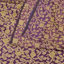 Load image into Gallery viewer, Sanskriti Vintage Purple Sarees Pure Organza Silk Hand Beaded Woven Sari Fabric
