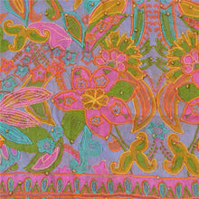 Load image into Gallery viewer, Sanskriti Vintage Purple Sarees Pure Silk Hand Beaded Sari Craft 5 Yard Fabric

