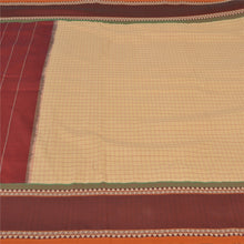 Load image into Gallery viewer, Sanskriti Vintage Cream/Dark Red Sarees Cotton Woven Bomkai Premium Sari Fabric
