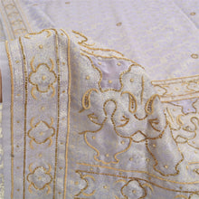Load image into Gallery viewer, Sanskriti Vintage Lavender Indian Sarees Organza Hand Beaded Woven Sari Fabric
