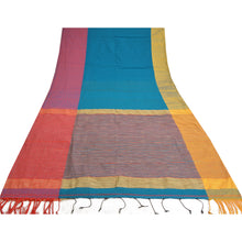 Load image into Gallery viewer, Sanskriti Vintage Multicolor Sarees Blend Silk Woven Sari 5 Yard Craft Fabric
