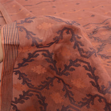 Load image into Gallery viewer, Sanskriti Vintage Brown Indian Sarees Pure Cotton Hand-Woven Tant Sari Fabric
