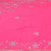 Load image into Gallery viewer, Sanskriti Vintage Pink Sarees Pure Crepe Silk Hand Beaded Premium Sari Fabric
