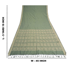 Load image into Gallery viewer, Sanskriti Vintage Green Indian Sarees Blend Silk Woven Premium Sari Craft Fabric
