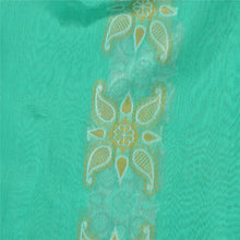 Load image into Gallery viewer, Sanskriti Vintage Turquoise Sarees Pure Silk Woven Brocade/Banarasi Sari Fabric
