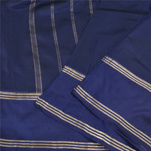 Load image into Gallery viewer, Sanskriti Vintage Navy Blue Indian Sarees Pure Silk Woven Zari Sari 5 YD Fabric
