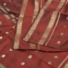 Load image into Gallery viewer, Sanskriti Vintage Dark Red Sarees Pure Silk Woven Brocade/Banarasi Sari Fabric
