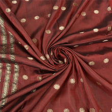Load image into Gallery viewer, Sanskriti Vintage Dark Red Sarees Pure Silk Woven Brocade/Banarasi Sari Fabric
