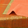 Sanskriti Vintage Orange/Green Sarees Pure Silk Woven Brocade Sari Sustainable Fabric