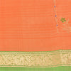 Sanskriti Vintage Orange/Green Sarees Pure Silk Woven Brocade Sari Sustainable Fabric