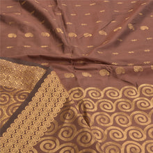 Load image into Gallery viewer, Sanskriti Vintage Brown Sarees Pure Silk Woven Zari Premium Sari Fabric
