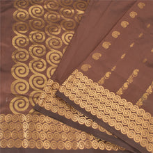 Load image into Gallery viewer, Sanskriti Vintage Brown Sarees Pure Silk Woven Zari Premium Sari Fabric
