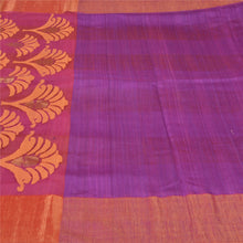 Load image into Gallery viewer, Sanskriti Vintage Purple/Red Sarees Pure Silk Hand-Woven Tant Sari Craft Fabric
