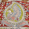 Sanskriti Vintage Sarees Ivory Peacock HandmadeKalamkari Pure Cotton Sari Sustainable Fabric