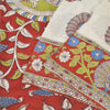 Sanskriti Vintage Sarees Ivory Peacock HandmadeKalamkari Pure Cotton Sari Sustainable Fabric