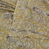 Sanskriti Vintage Sarees Yellow/Ivory HandBlockKalamkari Pure Cotton Sari Sustainable Fabric