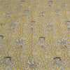 Sanskriti Vintage Sarees Yellow/Ivory HandBlockKalamkari Pure Cotton Sari Sustainable Fabric