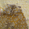 Sanskriti Vintage Sarees Yellow/Ivory HandBlockKalamkari Pure Cotton Sari Sustainable Fabric