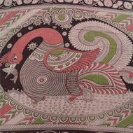 Sanskriti Vintage Sarees Pink Hand Block Kalamkari Pure Cotton Sari Craft Fabric