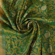 Load image into Gallery viewer, Sanskriti Vintage Sarees Indian Green Hand Woven Pure Silk Sari 5yd Craft Fabric
