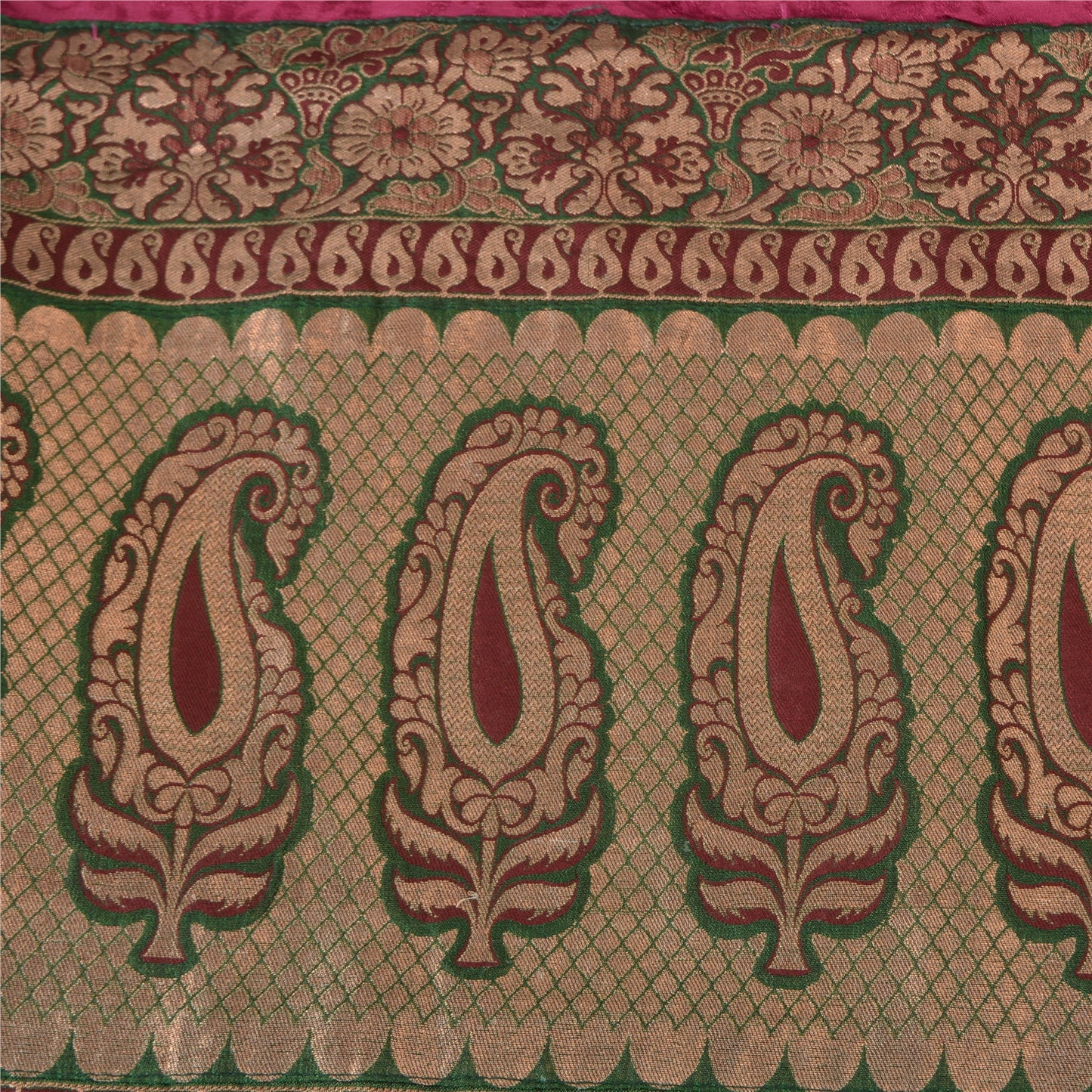 Sanskriti Vintage Sarees Indian Hot-Pink Cotton Silk Woven Sari 5yd Craft Sustainable Fabric