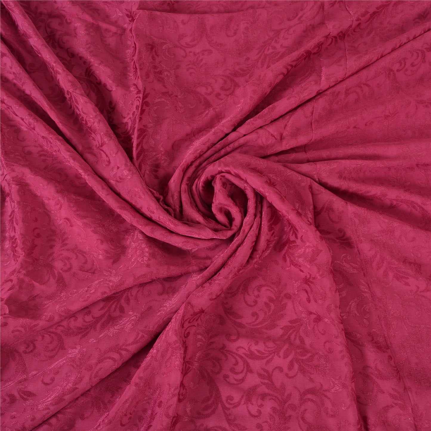 Sanskriti Vintage Sarees Indian Hot-Pink Cotton Silk Woven Sari 5yd Craft Sustainable Fabric
